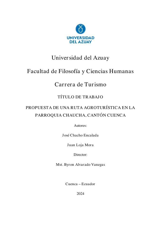 Preview: Propuesta de una ruta agroturística en la parroquia Chaucha, cantón Cuenca