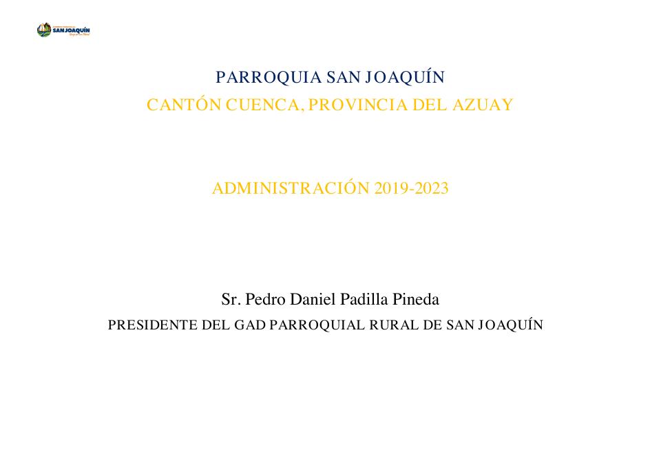 Preview: Diagnóstico estratégico: Plan de Desarrollo y Ordenamiento Territorial de San Joaquín