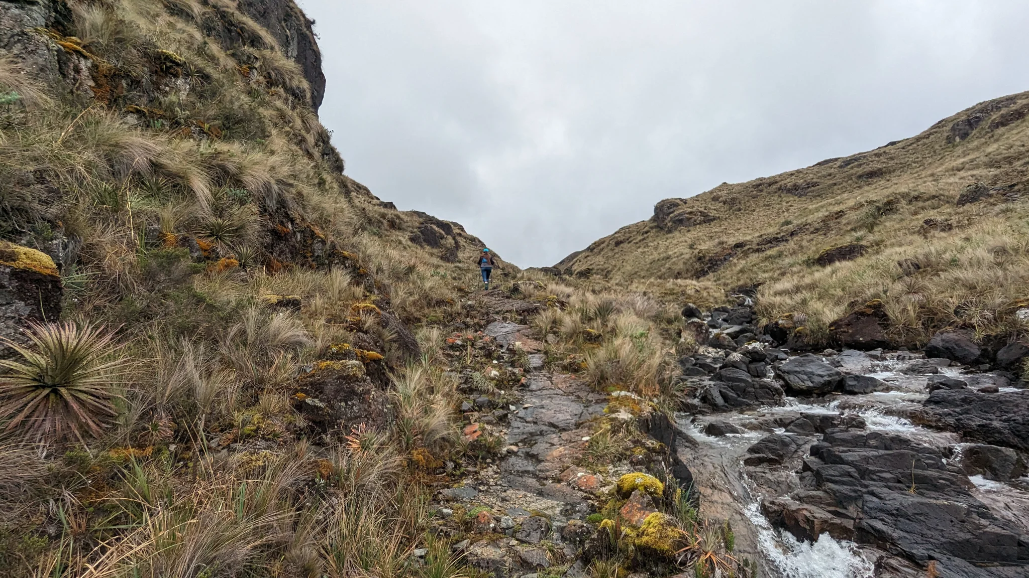Water through a rocky mountain corridor