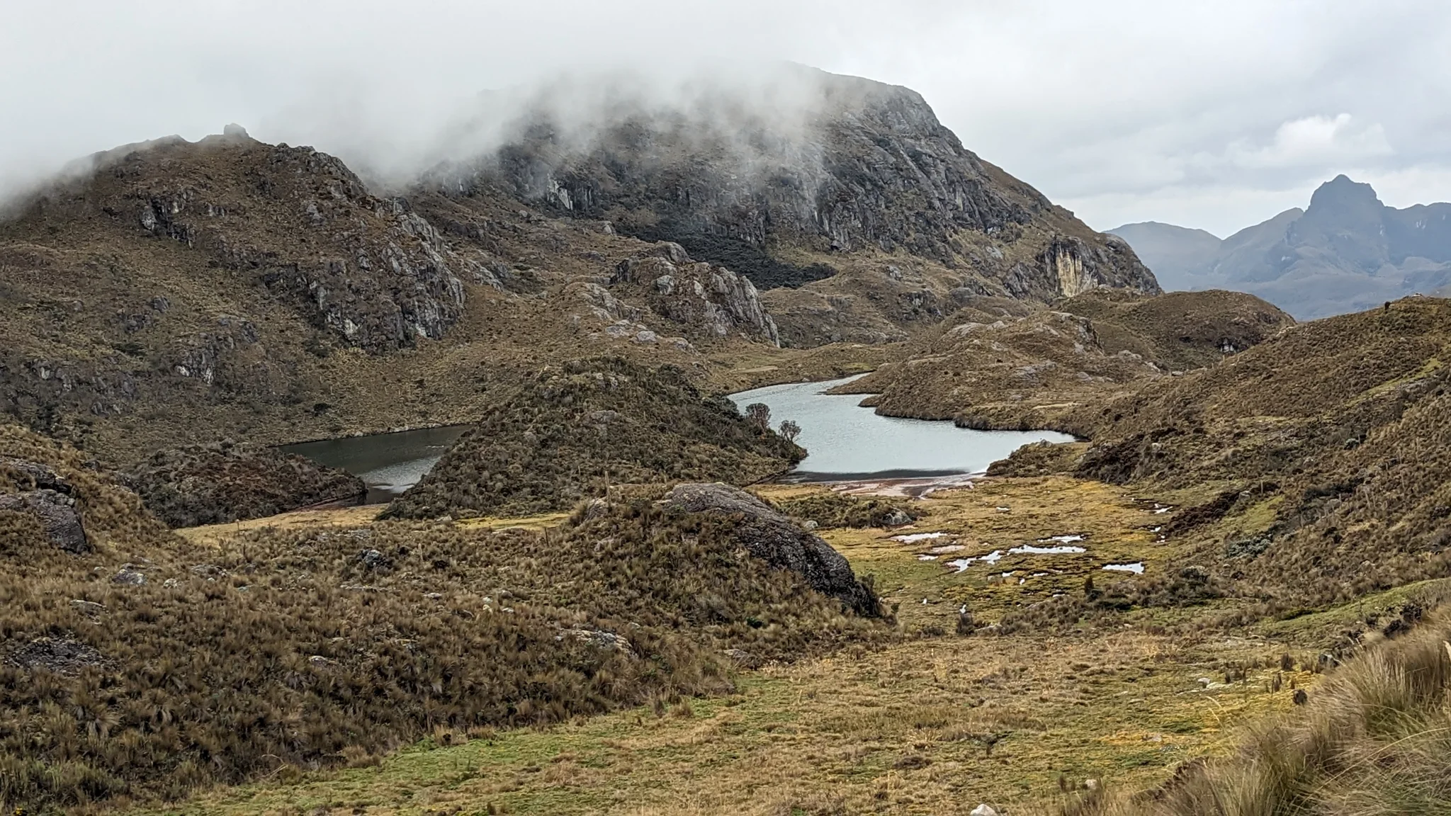 Small lagoons below rugged peaks
