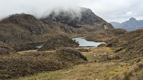 Small lagoons below rugged peaks