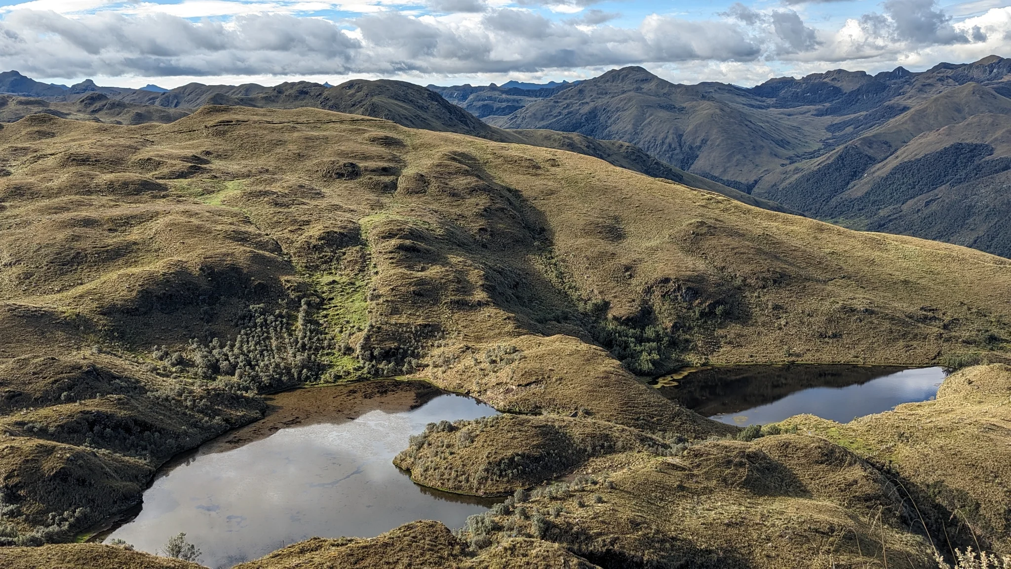 Páramo lakes and mountains. The water body is not securely named.