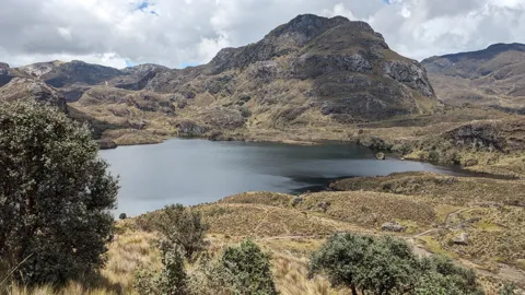 Highland lake and rocky peaks. The water body is not securely named.