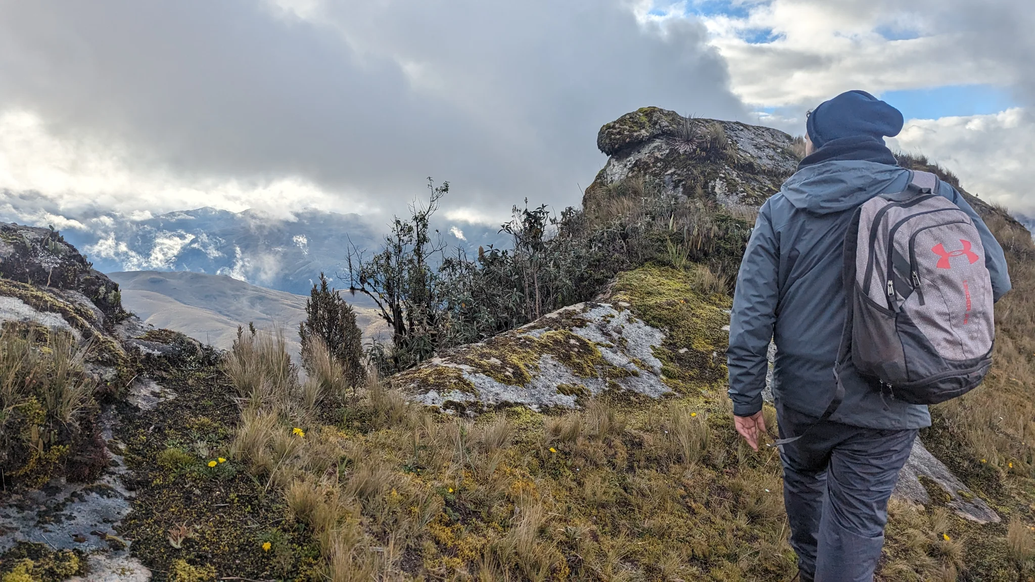 A backpack on the highland trail