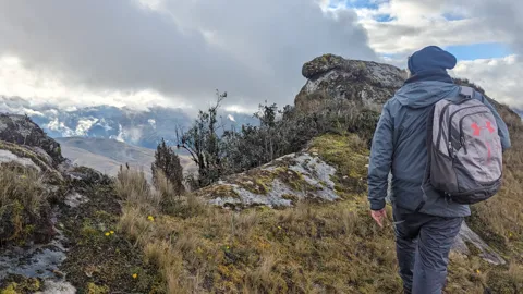 A backpack on the highland trail