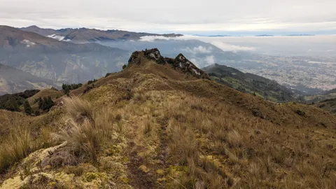 A jagged ridge above the valley