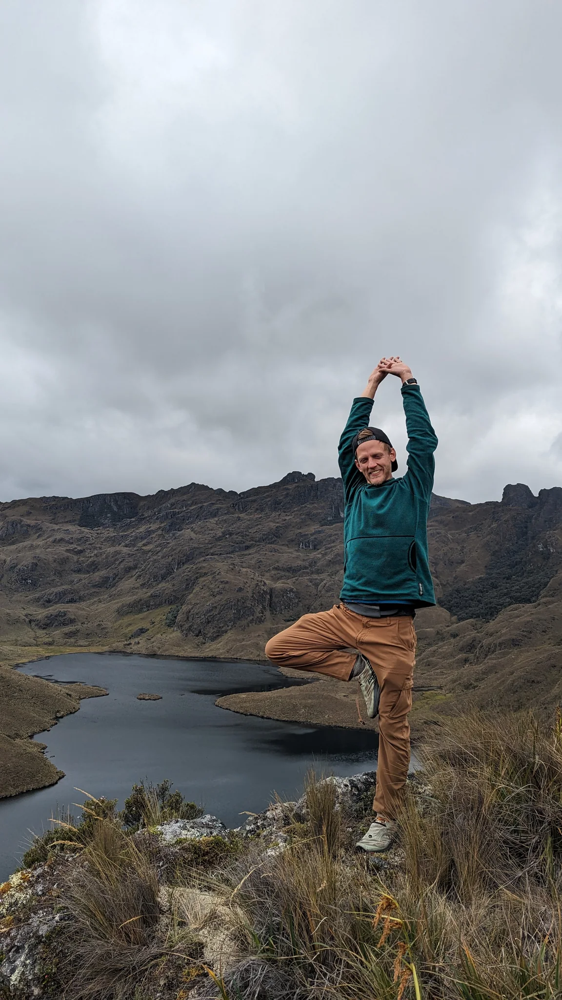 Pausing above Laguna Larga.