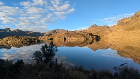 Morning light on a still lake