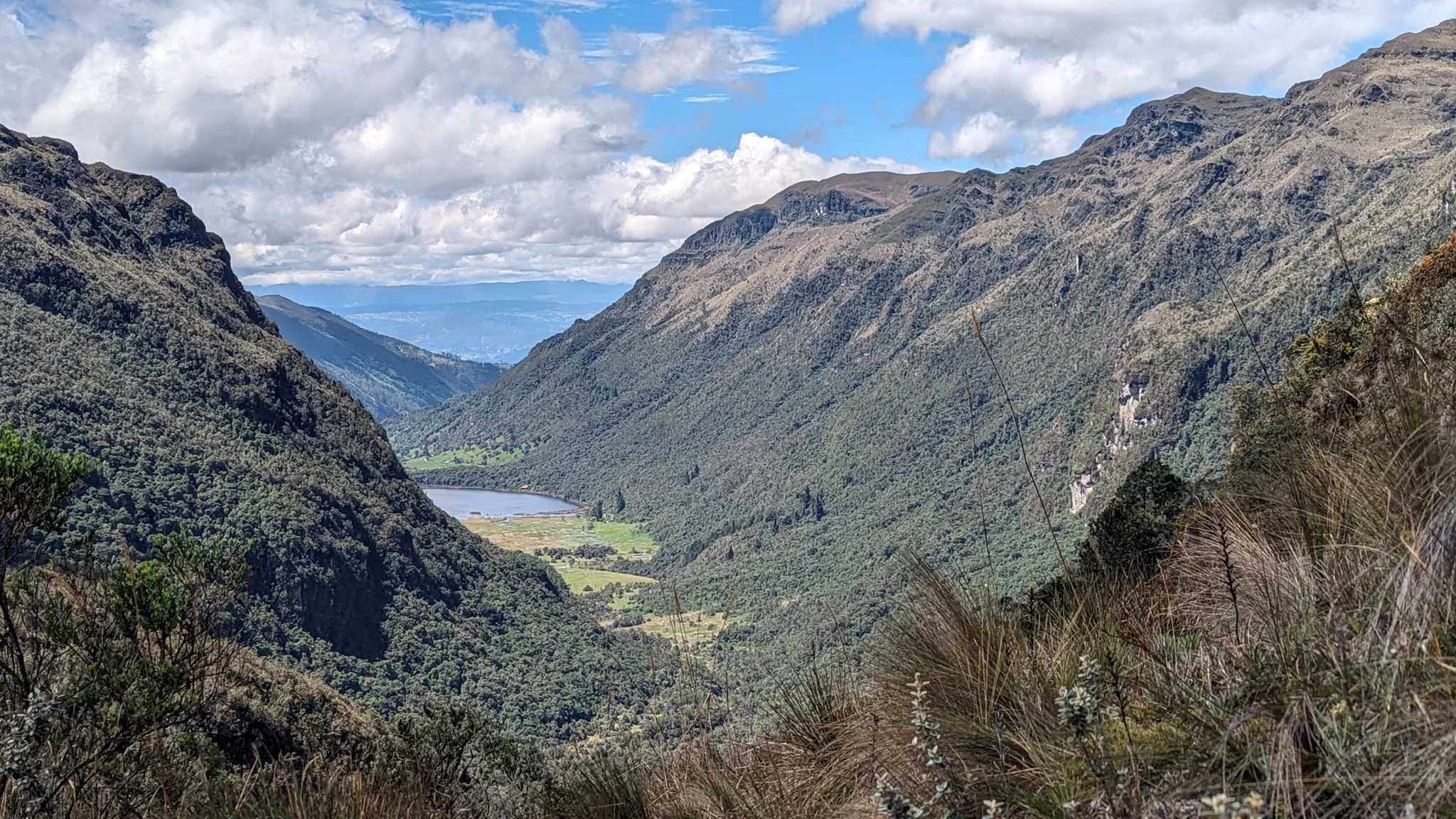 A deep green mountain valley