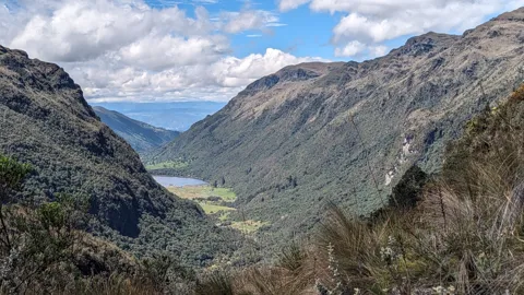 A deep green mountain valley